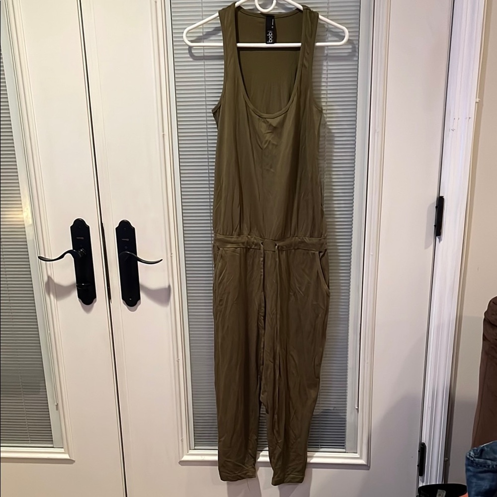 Olive Green Sleeveless Jumpsuit